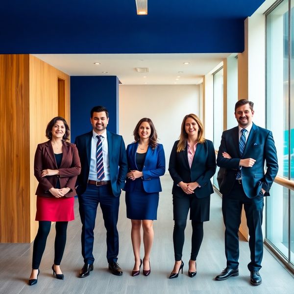 Patru consultanți financiari ai Grup Ionescu într-un birou luminos din Brașov